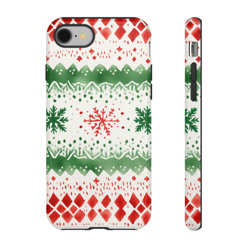 Watercolor Christmas Knitting - Impact Resistant Phone Case iPhone 8 Glossy